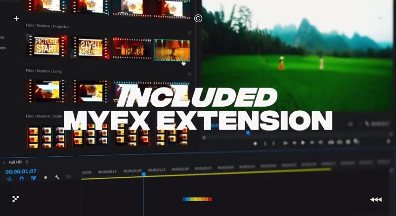 AE/PR脚本 170组复古老电影胶片转场过渡预设 Film Transitions