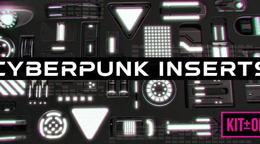 Blender插件-30款赛博朋克科幻风格灯光三维模型预设 Cyberpunk Emissive Inserts – Kpack – Sci Fi Lights