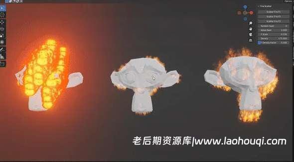 Blender插件Fire Scatter V2.0.0 3D模型火焰生成器