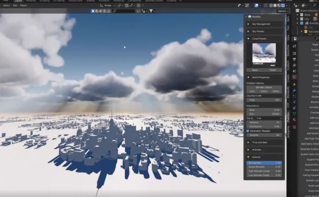 Blender插件 天空丁达尔真实光效预设 Pure-Sky Pro V6.0.81