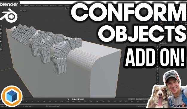 Blender插件 模型包裹贴合吸附工具 Conform Object v1.4.10