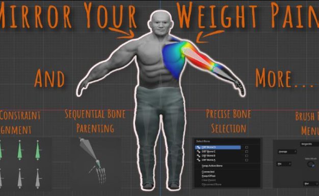 Blender插件 骨骼编辑权重绘制工具 Weight Paint and Bones A Blender Toolkit v1.1.0