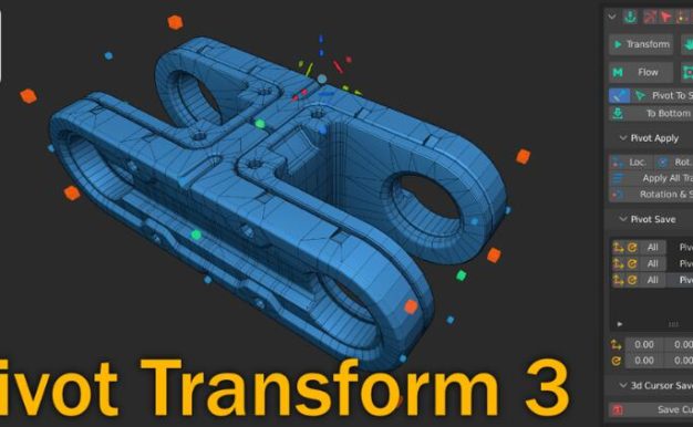 Blender插件 三维模型中心点变换移动 Pivot Transform V3.3