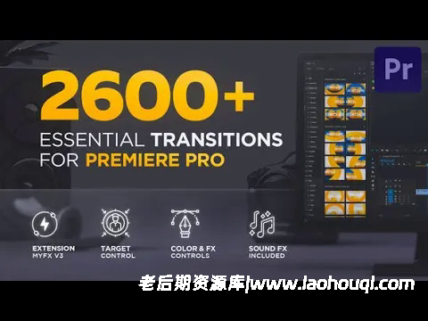 2600种PR模糊光效故障扭曲水墨笔刷淡入淡出图形翻转特效视差分割转场脚本预设