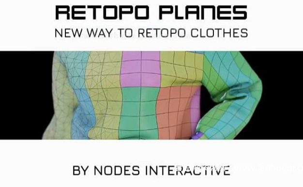 重拓扑布料衣服3D模型Blender插件-Retopo Planes V1.2