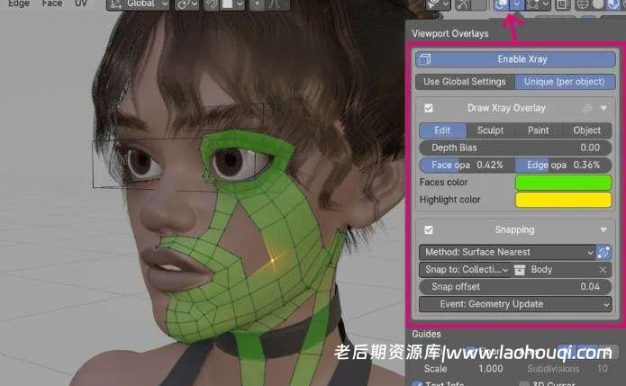 3D模型网格绘制Blender插件-Draw Xray 3.0 With Snap+3.4 Without Snap