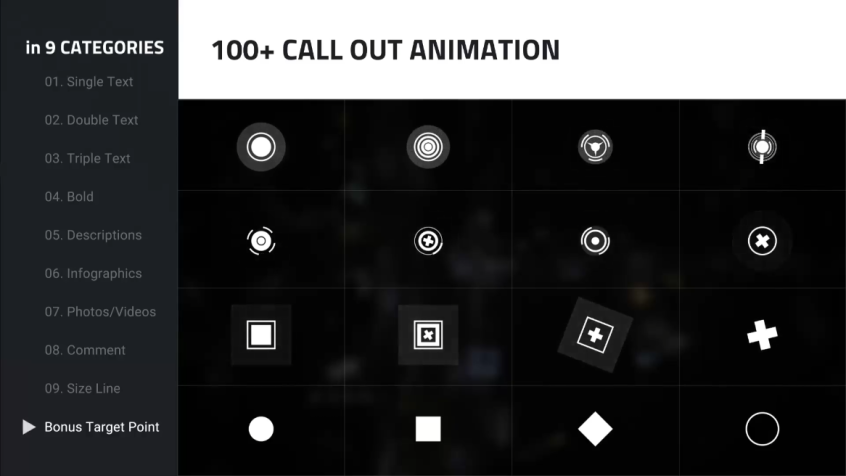 100组视频标记指示线条文字介绍展示动画-AE/PR插件Call-Outs Pack