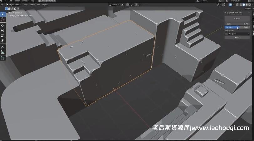 Blender插件 快速破坏损伤模型效果 OCD (One Click Damage) V1.8.2
