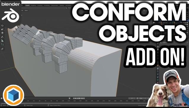 Blender插件 模型包裹贴合吸附工具 Conform Object v1.4.10