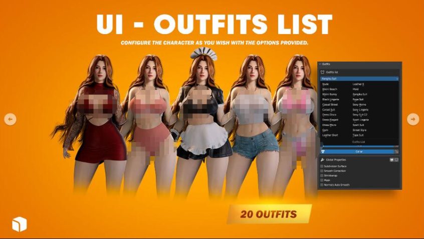 Blender模型 3D动漫游戏角色Rangiku Matsumoto