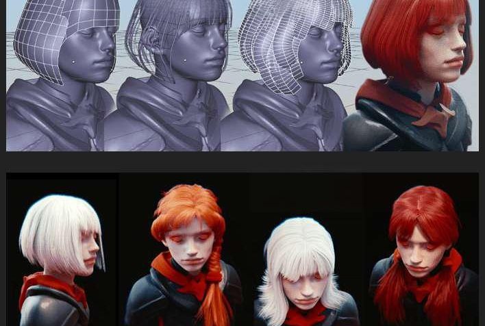 3D曲线创建头发Blender插件 Gumroad – Hair Tool v3.6.4+Library预设库+Textures贴图