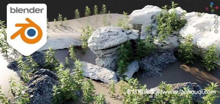 Blender自然环境植物石头插件预设包：Bagapie Modifier Assets V10.4.4