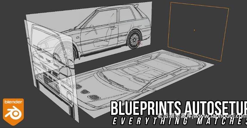 Blender蓝图参考图片自动放置插件：Blueprint AutoSetup v1.2