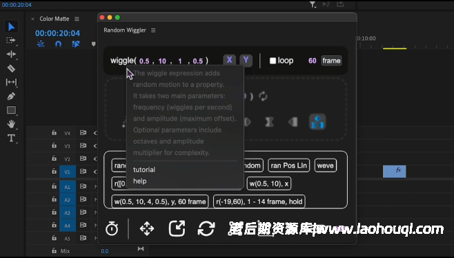 PR随机抖动特效动画脚本：Aescripts Random Wiggler V1.1.1 附使用教程
