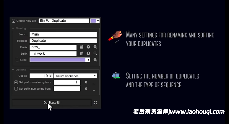 PR一键序列复制脚本Aescripts Duplicate It! V1.0.1 附使用教程