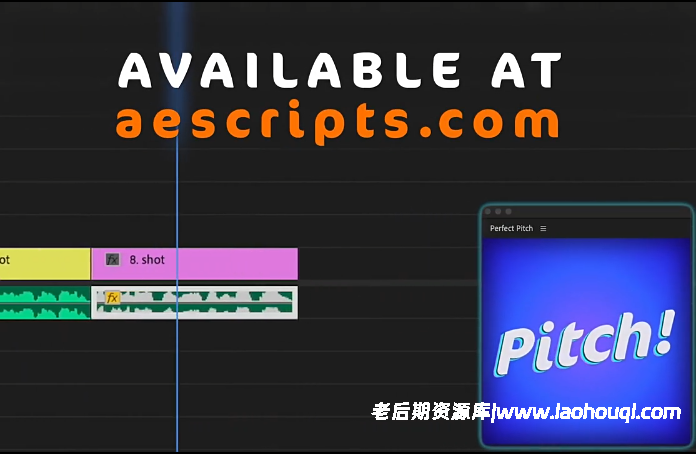 PR自动匹配速度音调纠正音频处理插件：Aescripts Perfect Pitch v1.0.0