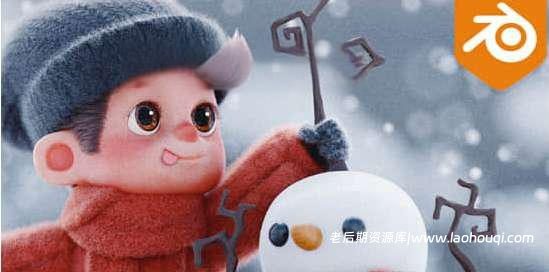 Blender预设 冬季小孩堆雪人场景 Sticks & Snow