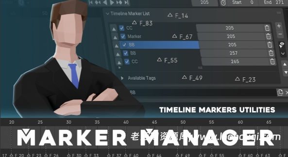 Blender时间轴标记动画插件 Marker Manager V1.0.0 – Timeline Marker Utilities
