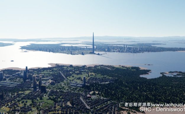 Blender程序化城市3D自然地形生成器资产预设 Large Scale Procedural Terrain Generator with 3D Cities