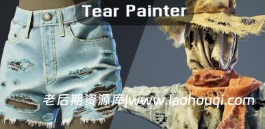 Blender牛仔衣服真实破洞磨损生成器资产预设 Tear Painter V1.0附使用教程
