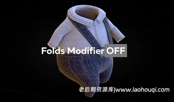 Blender添加衣服褶皱修改器资产预设 Folds Modifier V4
