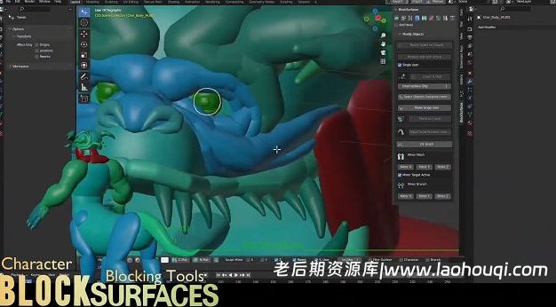 Blender角色3D模型创意造型塑形插件 Blocksurfaces V1.0.270
