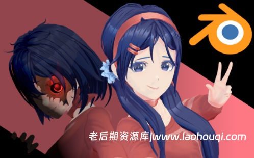 Blender卡通游戏动漫女性角色3D模型资产