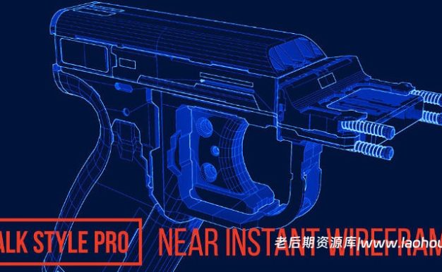 Blender环境光遮蔽线框渲染效果插件 Chalk Style Pro V1.0.32