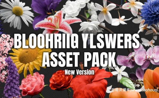 Blender开花生长动画资产：Blooming Flowers V2