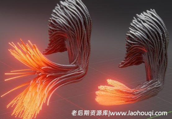 Blender金属电缆臂几何节点生成器：Robot Cable Arm