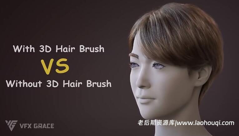 Blender三维毛发笔刷头发制作插件 3D Hair Brush V4.7.1
