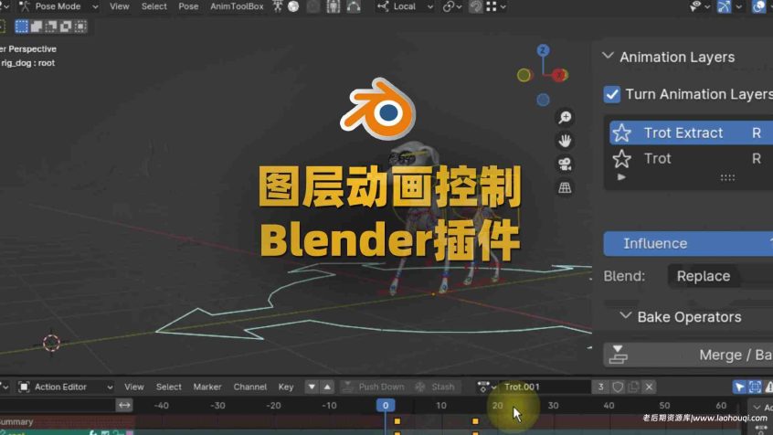 Blender图层控制动画插件：Animation Layers V2.1.8.4