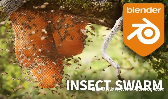 Blender昆虫程序化分布动画资产预设：Insect Swarm – Procedural Insect Systems