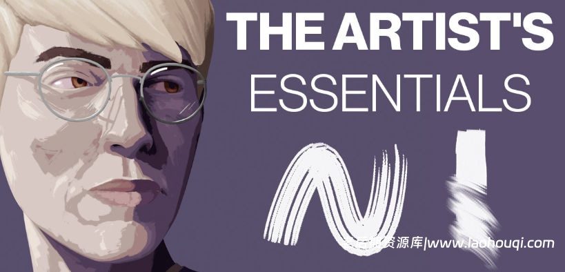 Blender艺术木炭水彩墨水笔刷资产预设 The Artist’s Essentials – Texture Paint Brushes