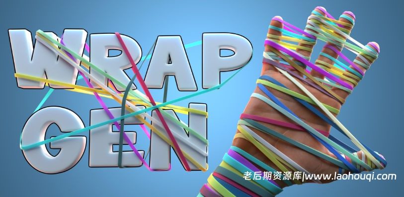 Blender绳索包装带缠绕几何体生成器资产预设 Wrap Gen – Generate Fully Customisable/Procedural Wraps附使用教程