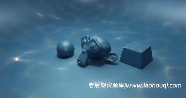 Blender海底水下实时焦散着色器资产预设:Underwater Caustics Shader V2