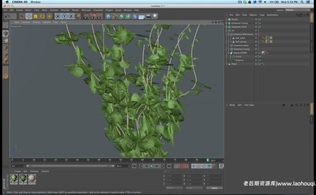 C4D插件-春藤植物生长插件汉化版 Ivy Grower C4D R16-R19